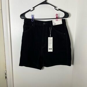 NWT Uniqlo U Women’s Black Denim Shorts Waist 26 Designer Line Lemaire